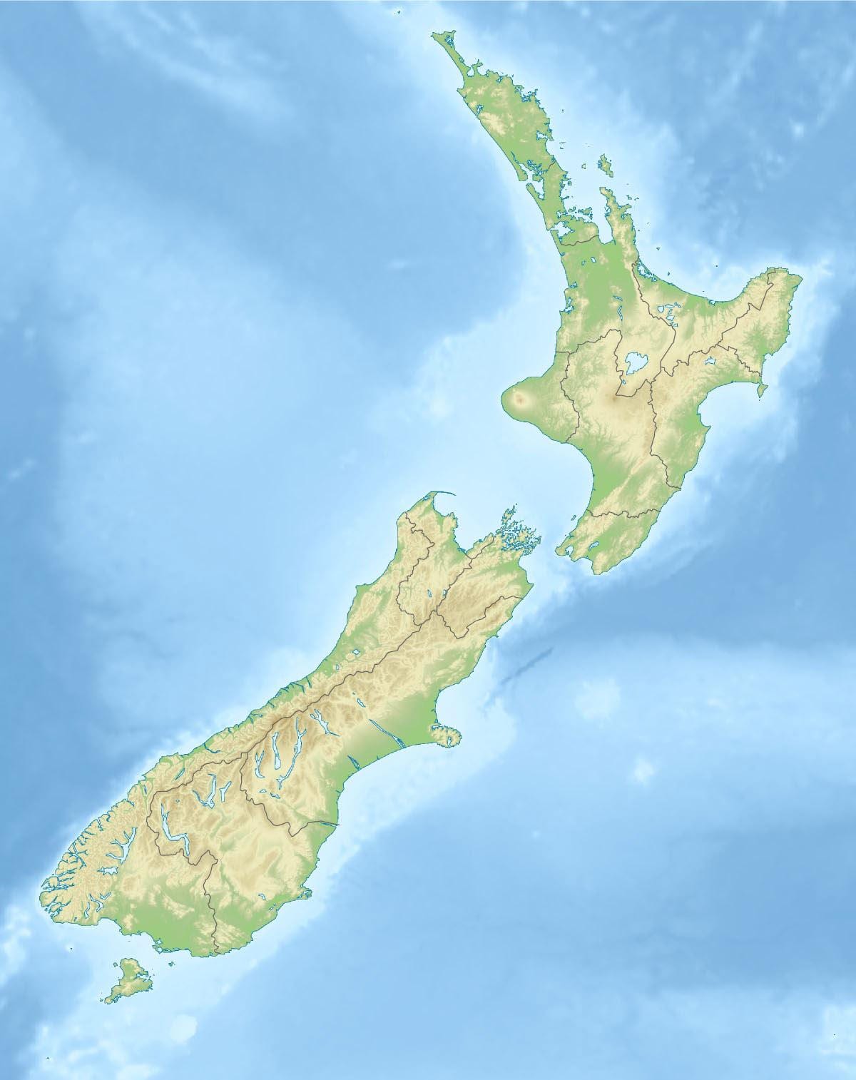 nieu-seeland fisiese kenmerke kaart
