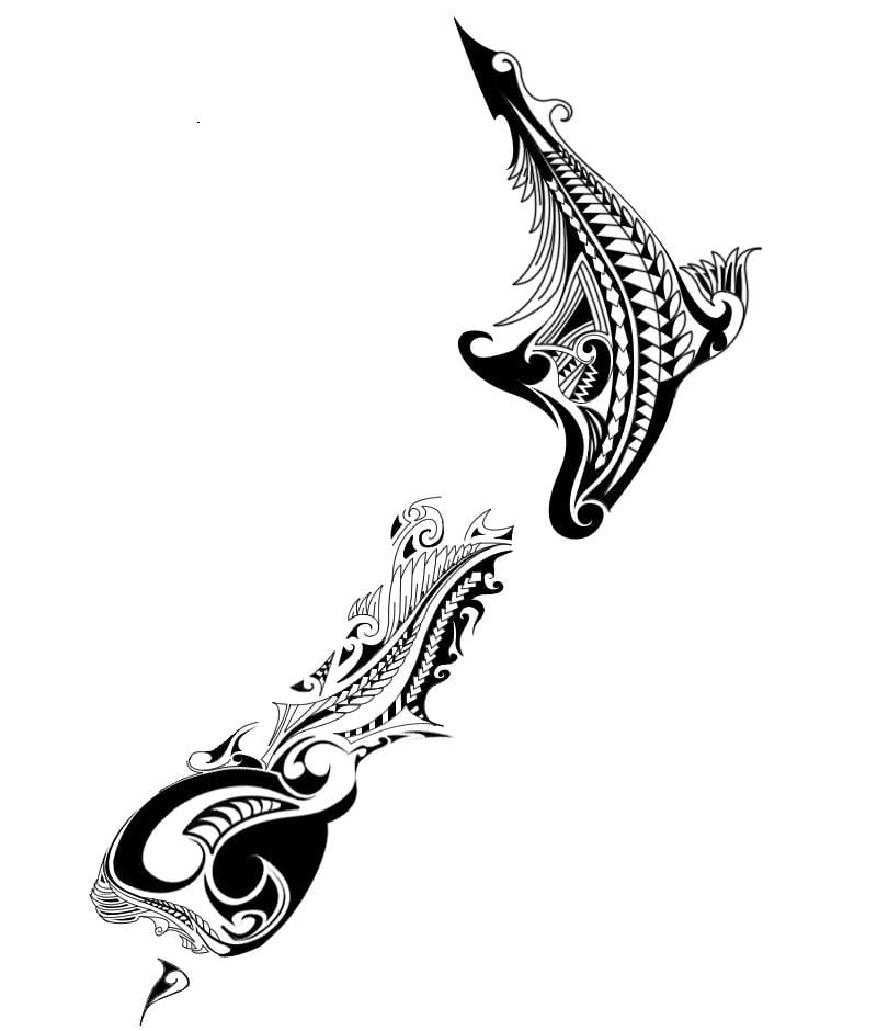 Kaart van nieu-seeland tatoo