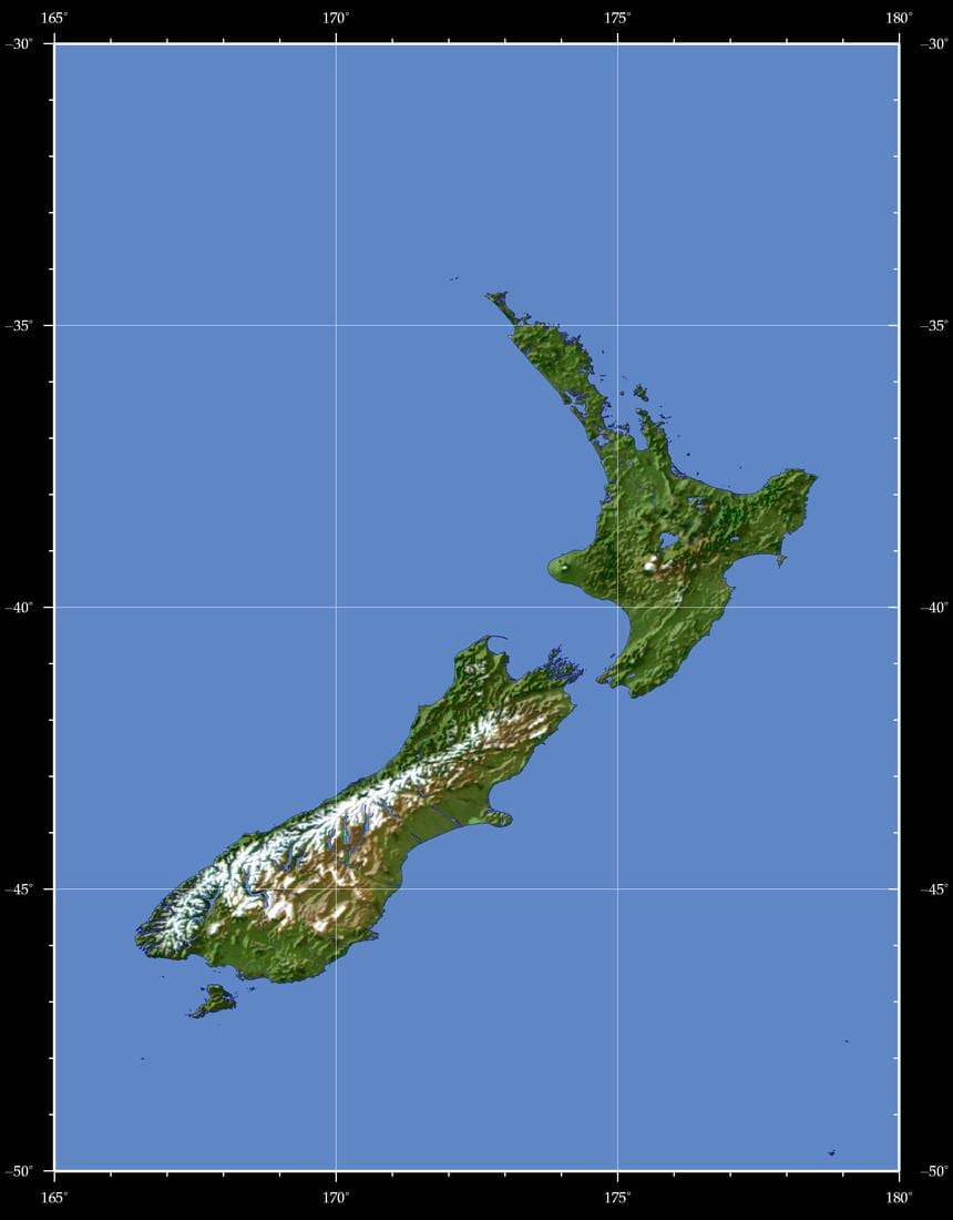 nieu-seeland aarde kaart