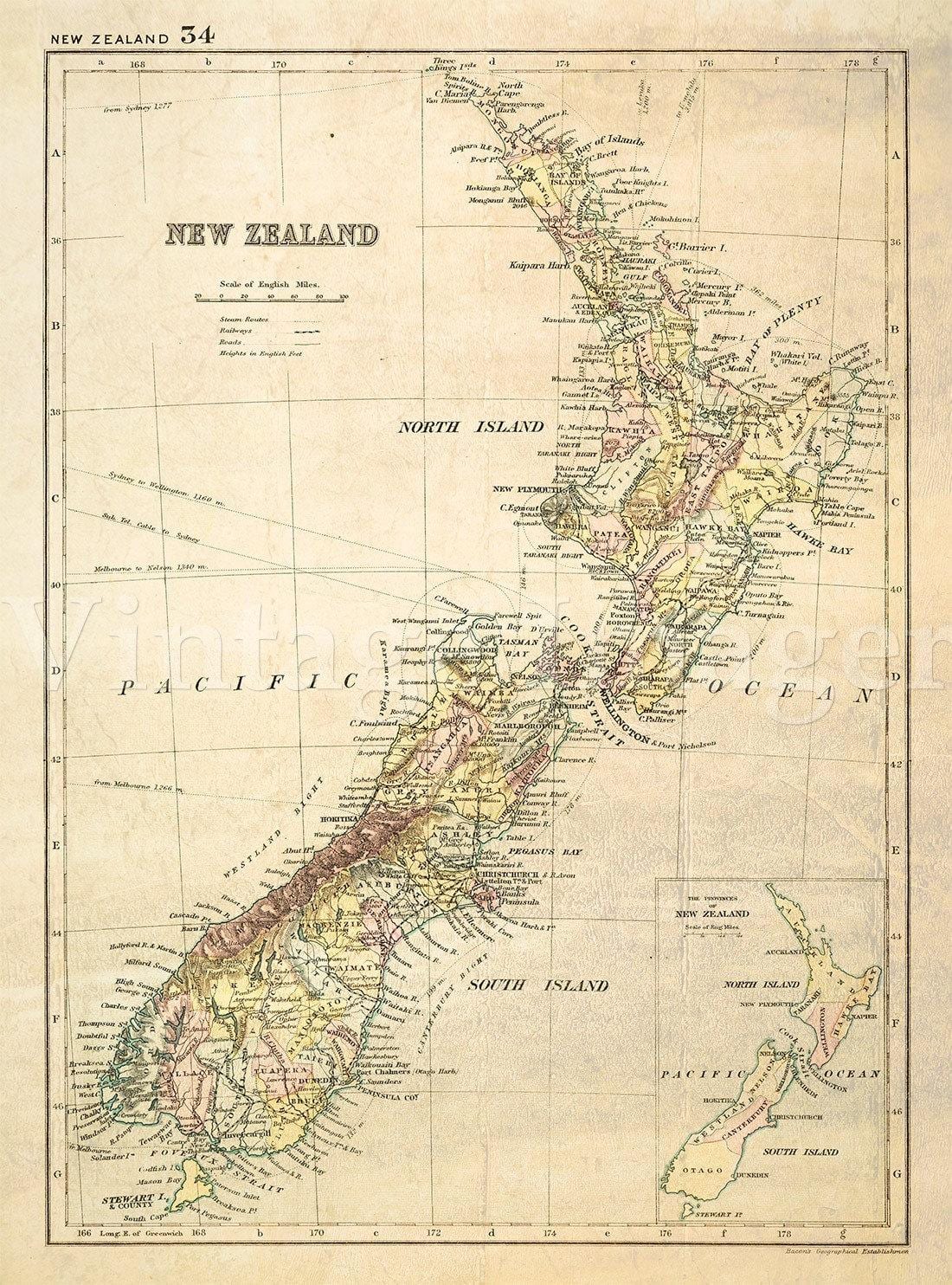 Kaart van die ou nieu-seeland
