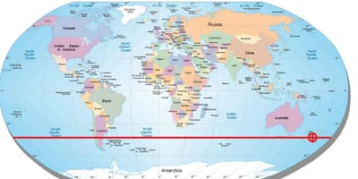 Kaart van nieu-seeland breedtegraad