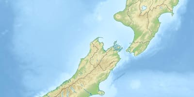 Nieu-seeland fisiese kenmerke kaart