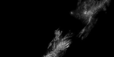 Kaart van nieu-seeland hoogte