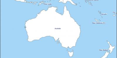 Uiteensetting kaart van australië en nieu-seeland