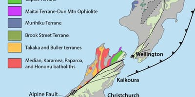 Kaart van nieu-seeland natuurlike hulpbronne