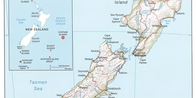 Nieu-seeland riviere kaart