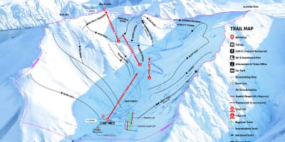 Nieu-seeland ski-oorde kaart
