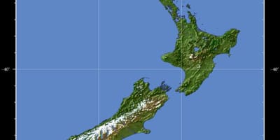 Nieu-seeland aarde kaart